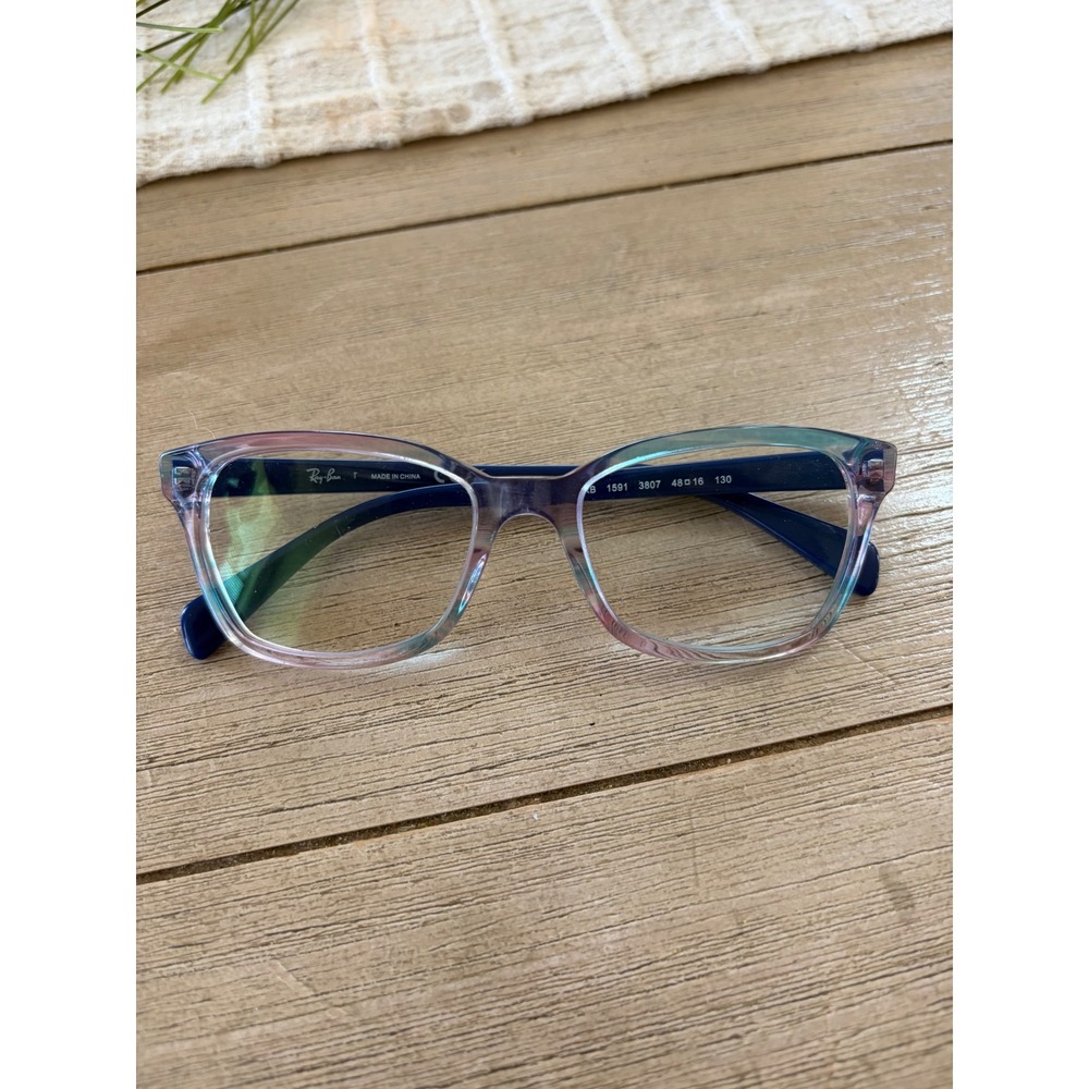 Ray-Ban Junior Kids Eyeglasses RB 1591 3807 Blue Multicolor Square 48-16-130